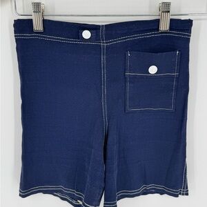 Vintage 50s 60s Campus Swim Shorts Mens Sm-30 Navy w/White Trunks Beach Lined A6